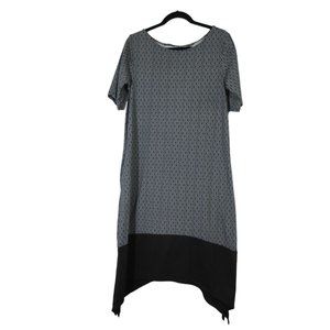 Cuddl Duds women's 1/2 sleeve Flexwear geometric print rainbow hem lounge dress